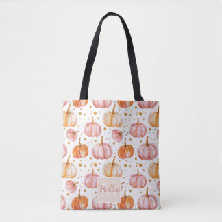 Tote Bag Chute de Citrouille d'aquarelle personnalisée