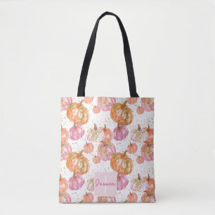Tote Bag Chute de Citrouille d'aquarelle personnalisée