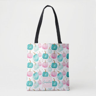 Tote Bag Chute de Citrouille d'aquarelle personnalisée