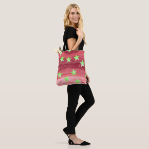 Tote Bag ciel rouge avec étoiles