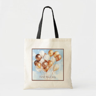 Tote Bag Cieux Bleus Ballons Blancs Or