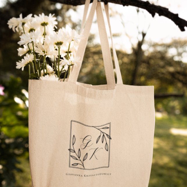 Tote Bag Cimier botanique | Monogramme intemporel (Créateur téléchargé)