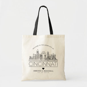 Tote Bag Cincinnati que casa el horizonte estilizado del