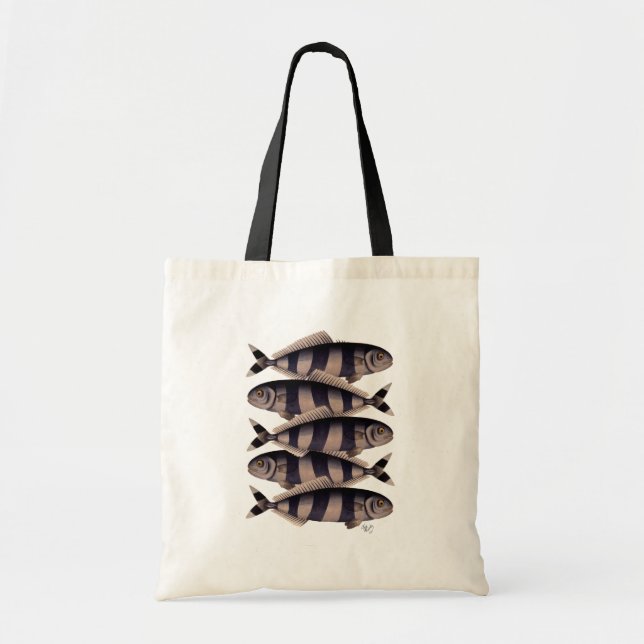 Tote Bag Cinq poissons triés (Devant)