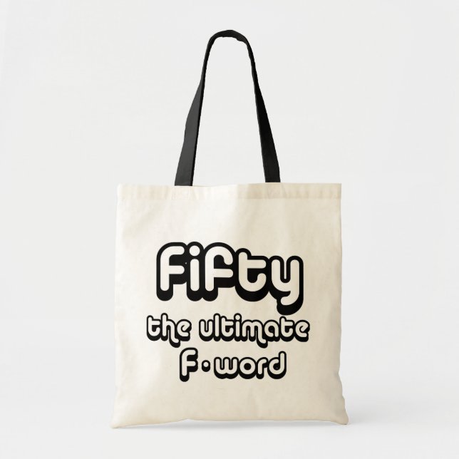 Tote Bag cinquantième cadeaux d'anniversaire - cinquante, (Devant)