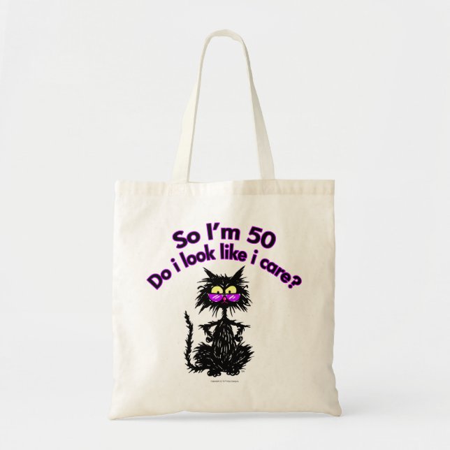 Tote Bag cinquantième Chat d'anniversaire (Devant)