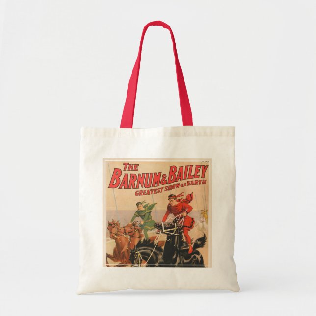 Tote Bag Cirque Avec Des Hommes À Cheval. (Devant)