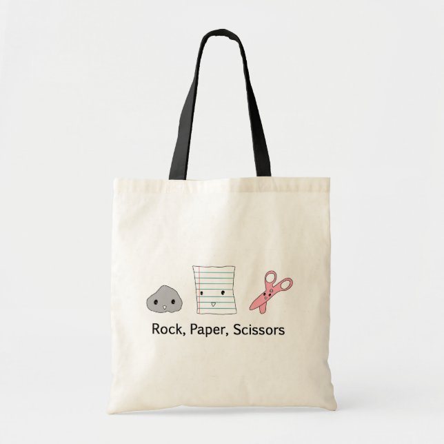 Tote Bag Ciseaux de papier de roche (Devant)