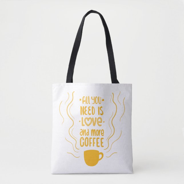 Tote Bag Citation amusante de café Caffeine Citation de dép (Devant)