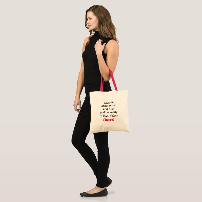 Tote Bag Citation au fromage à vin humoristique (Devant (modèle))