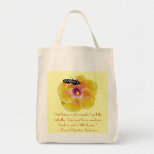Tote Bag Citation chrétienne de papillon de Hans Anderson