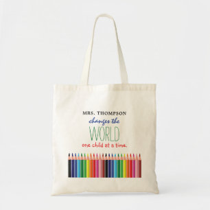Tote Bag Citation Crayon de Couleur Professeurs Appréciatio