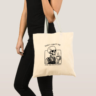Tote Bag Citation de café squelette Art - Audacieuse Typogr