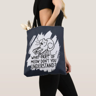 Tote Bag Citation de chat drôle de Splash blanc