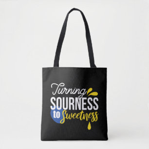 Tote Bag Citation de citron motivationnelle de l'aigre à la