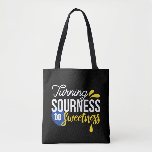Tote Bag Citation de citron motivationnelle de l'aigre à la (Devant)