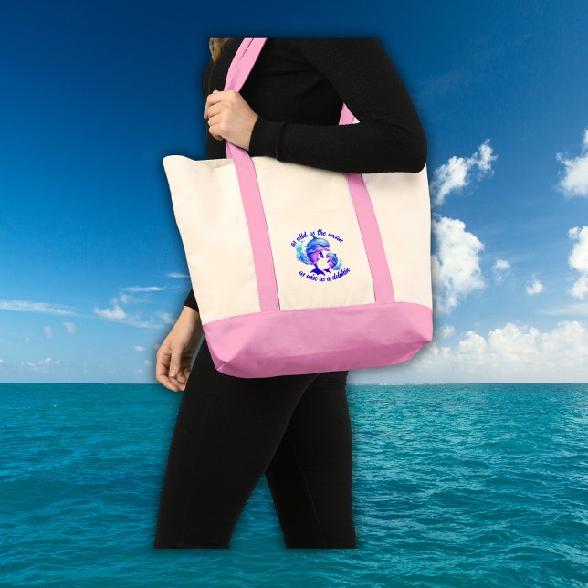 Tote Bag Citation de dauphins d'aquarelle | (Créateur téléchargé)