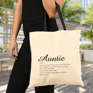 Tote Bag Citation de définition personnalisée Tante Tantine