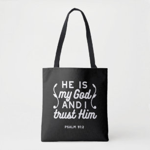 Tote Bag Citation de foi chrétienne – Confiez-vous en Dieu 