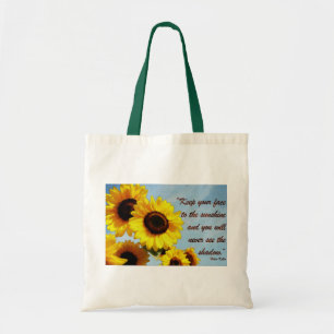 Tote Bag Citation de Helen Keller avec le tournesol