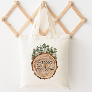Tote Bag Citation de la Journée de la Terre Disque de bois