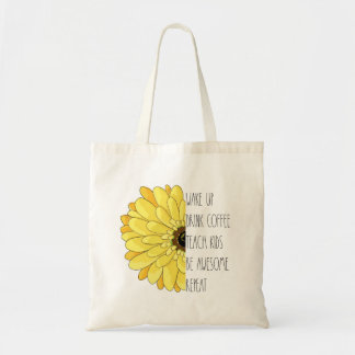 Tote Bag Citation de l'enseignant de tournesol