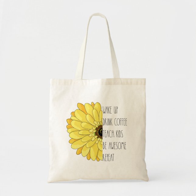 Tote Bag Citation de l'enseignant de tournesol (Devant)