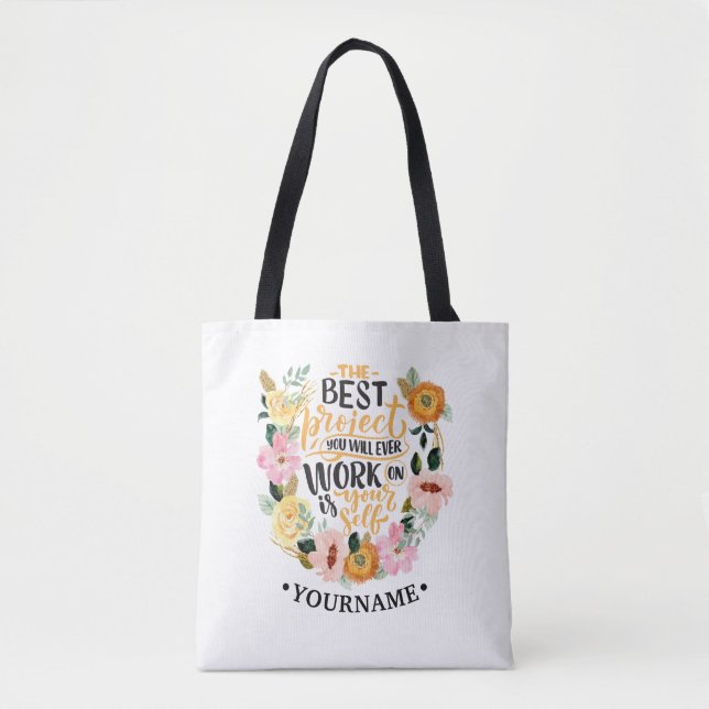 Tote Bag Citation de motivation de l'élégante inspiration f (Devant)
