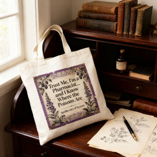 Tote Bag Citation de pharmacien d'apothicairerie botanique
