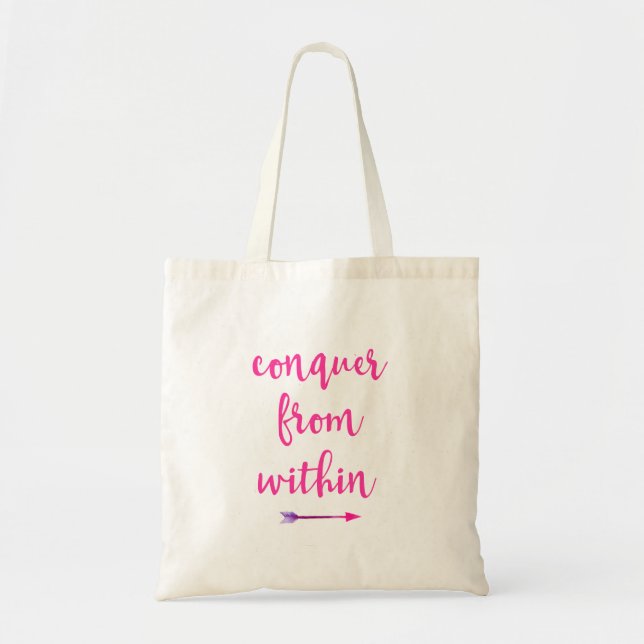 Tote Bag Citation de typographie inspirante Conquérir de l' (Devant)