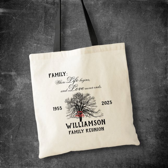 Tote Bag Citation de vie de l'arbre de saké de réunion fami (Créateur téléchargé)