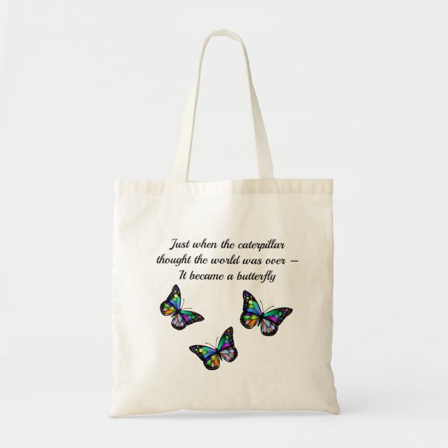 Tote Bag Citation d'encouragement pour les papillons (Devant)