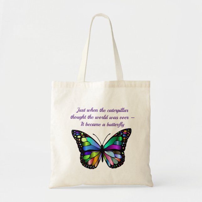 Tote Bag Citation d'encouragement pour papillon (Devant)