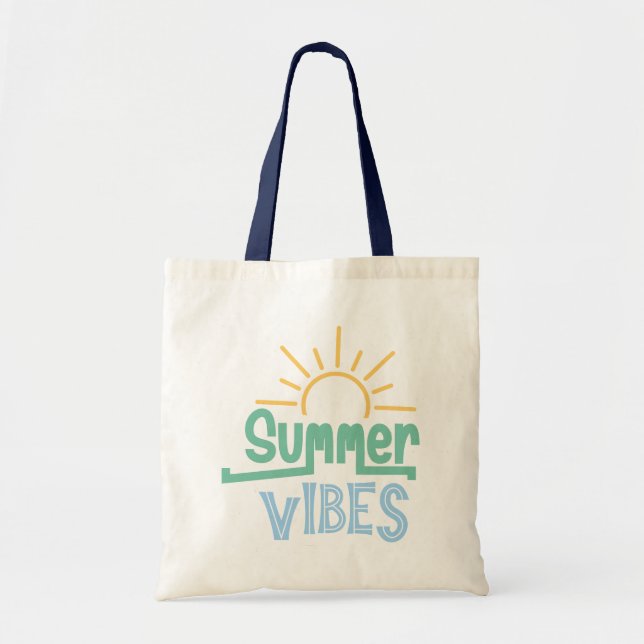Tote Bag Citation d'été Boho Retro (Devant)