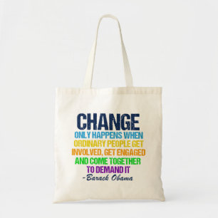 Tote Bag Citation d'Obama pour le changement