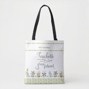 Tote Bag Citation d'Plantes et d'enseignants en pots de mig