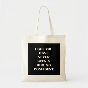 Tote Bag Citation Fille Confiance Noir Citation, Féministe