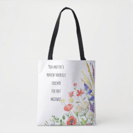 Tote Bag Citation florale de l'autocompassion