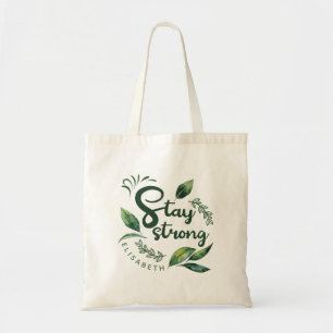 Tote Bag Citation Inspirante Personnalisée avec Feuilles Ve