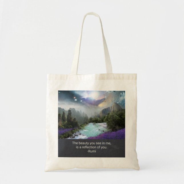 Tote Bag Citation inspirante sur la beauté de Rumi (Devant)
