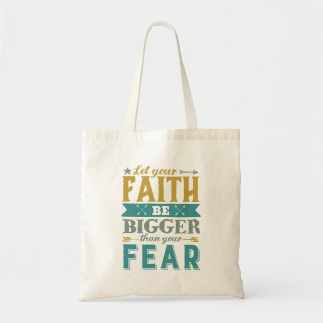 Tote Bag Citation Inspirationnelle Laisser La Foi Plus Gran (Devant)