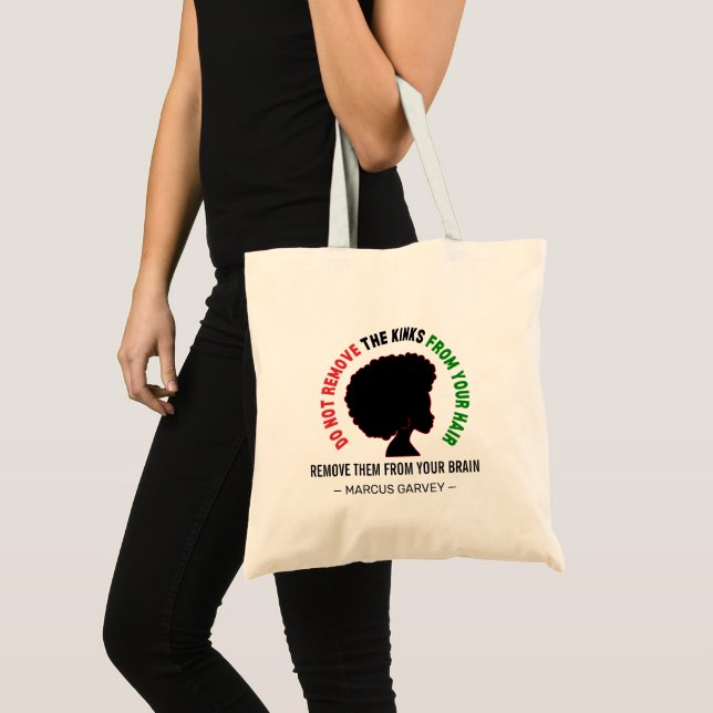 Tote Bag Citation inspirée Garvey Mindset pour cheveux AFRO (Devant (produit))