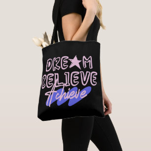 Tote Bag Citation Motivante Rêver Croire Réussir