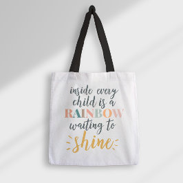 Tote Bag Citation Motivationnelle de l'enfant à l'école fam