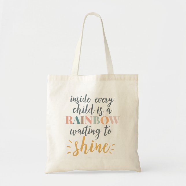 Tote Bag Citation Motivationnelle de l'enfant à l'école fam (Devant)