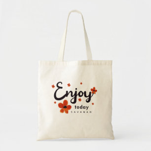 Tote Bag Citation Motivationnelle Orange Personnalisée Pour