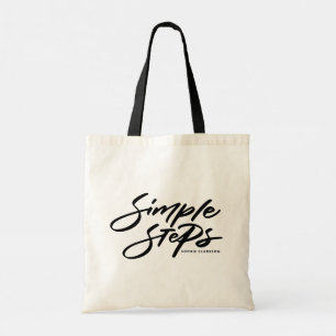 Tote Bag Citation Simple Étapes Noir Calligraphie Moderne