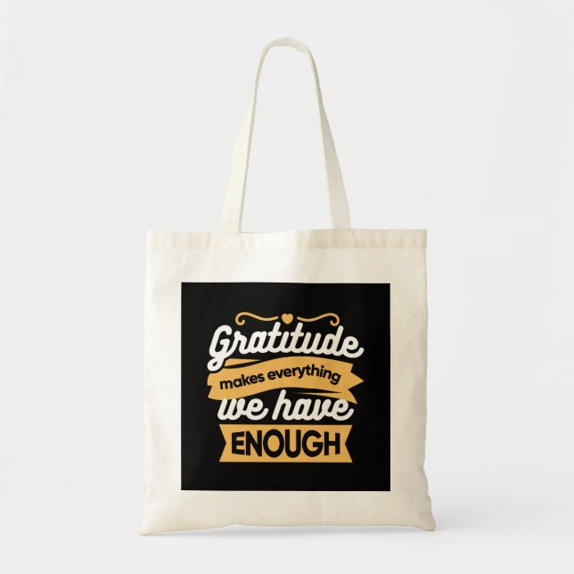Tote Bag Citations de la typographie de la Gratitude inspir (Devant)