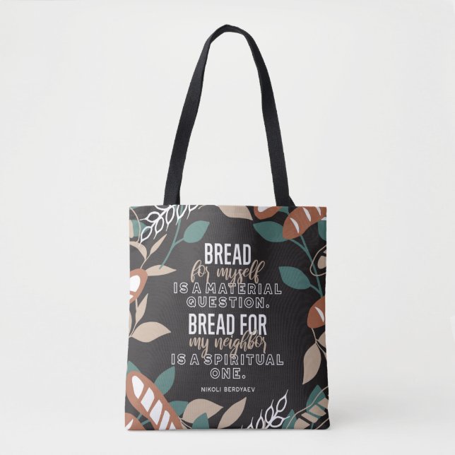 Tote Bag Citations de pain de Nikoli Berdyaev (Devant)
