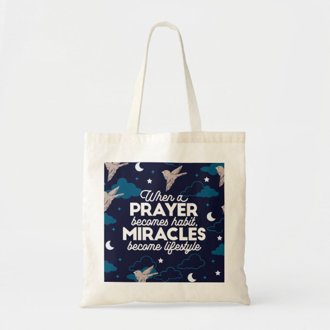 Tote Bag Citations de prière et de miracles (Devant)